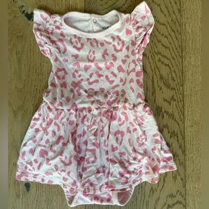 Kyte BABY Pink Baby leopard Dress onesie